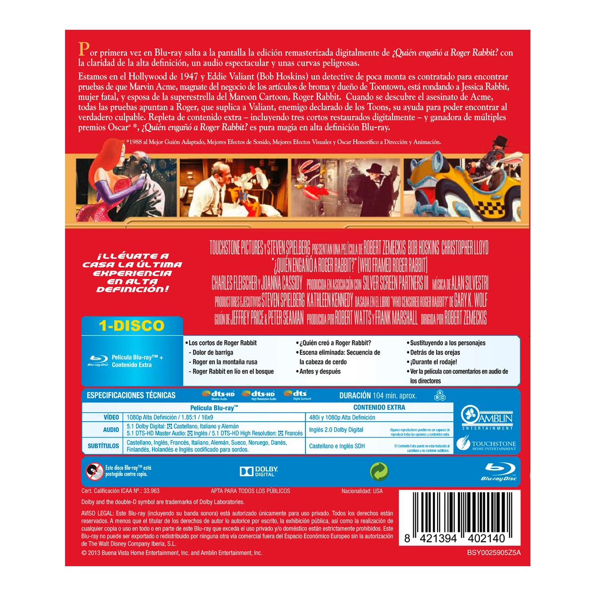 ¿Quién engañó a Roger Rabbit? (Blu-Ray) 2