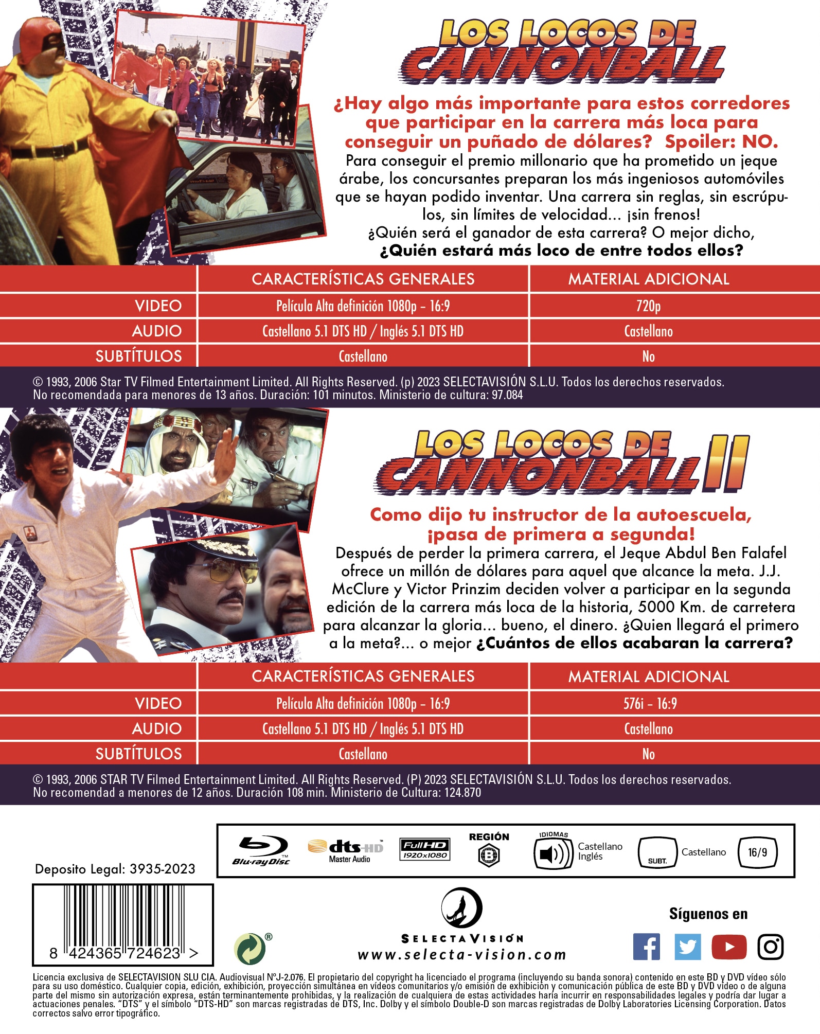 Los locos del Cannon Ball. La colección de películas I & II (Blu-Ray) 3
