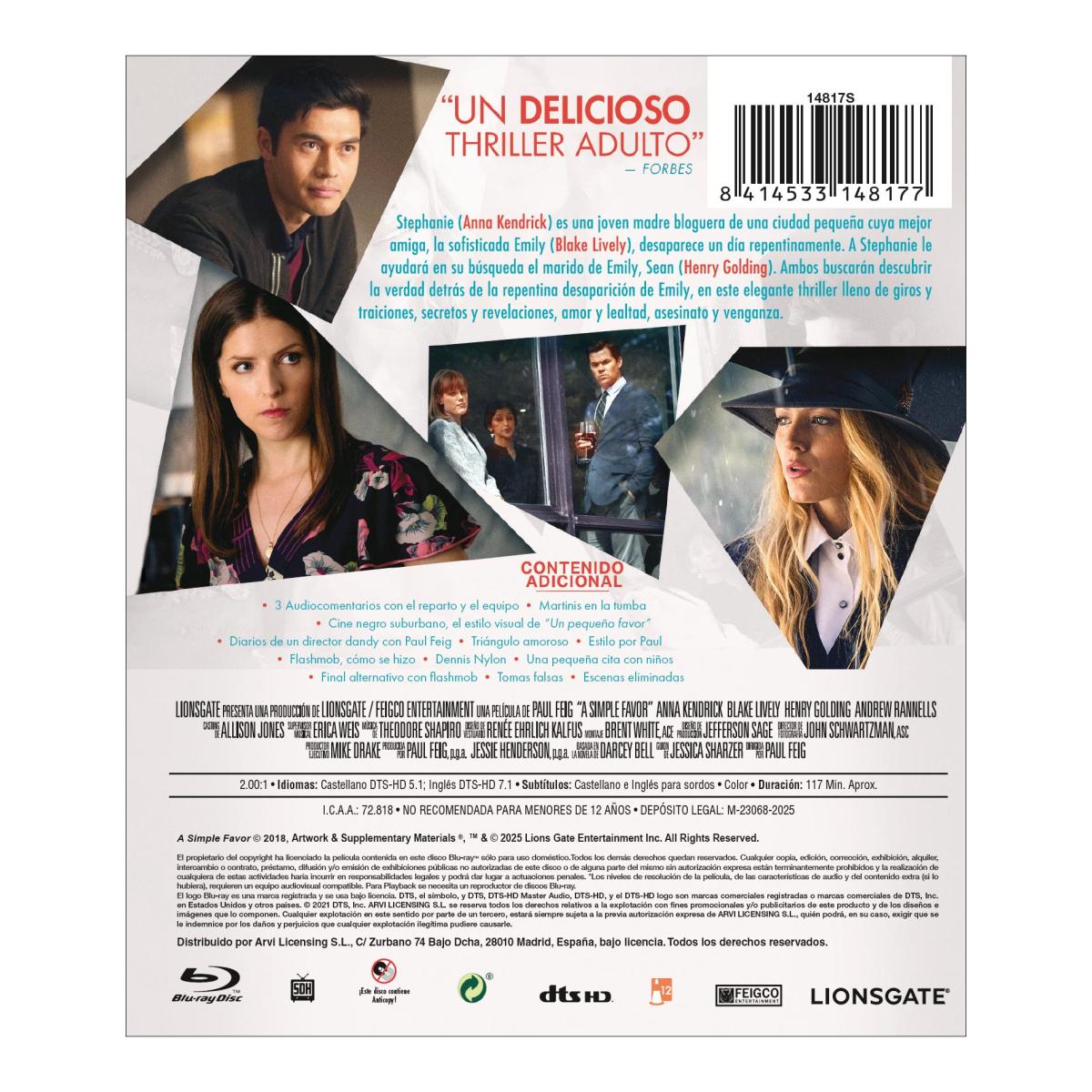 Un pequeño favor (Blu-Ray) 2