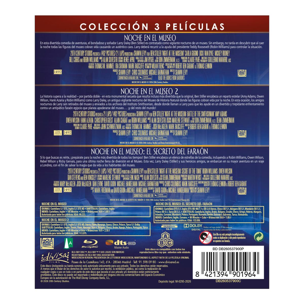 Noche en el museo: Colección 3 películas (Blu-Ray) 2