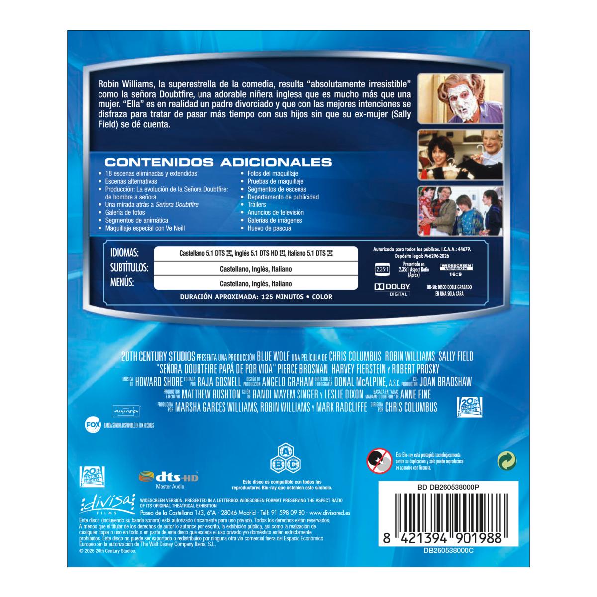 Imagen 2 de Señora Doubtfire: Papá de por vida (Blu-Ray)