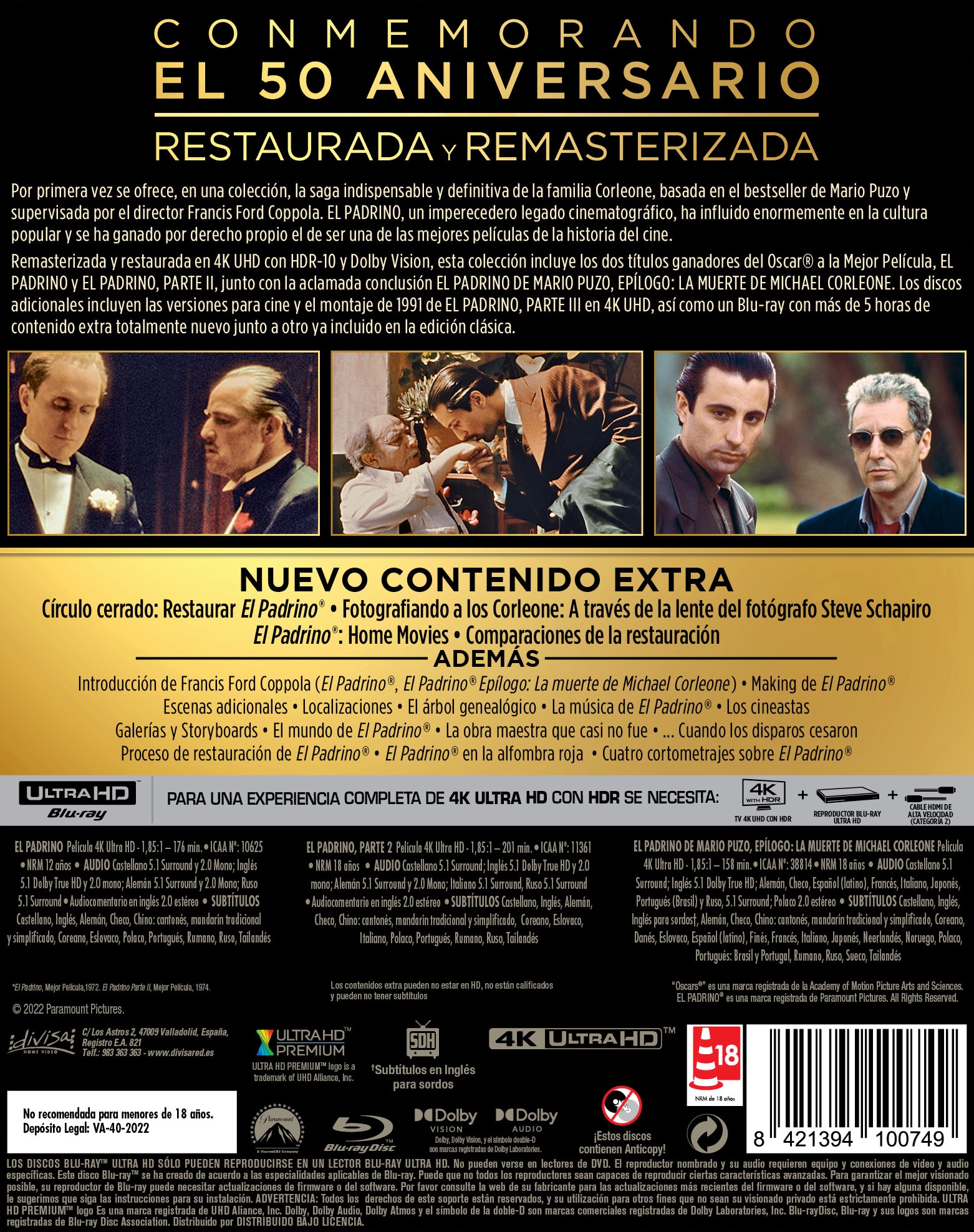 El Padrino - Trilogia 50 Aniversario (4K Ultra HD + Blu-Ray) 4