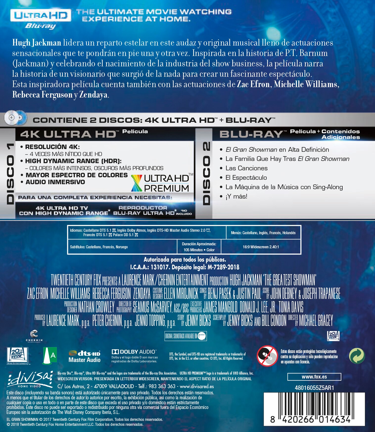 El gran showman (4K Ultra HD + Blu-Ray) 2