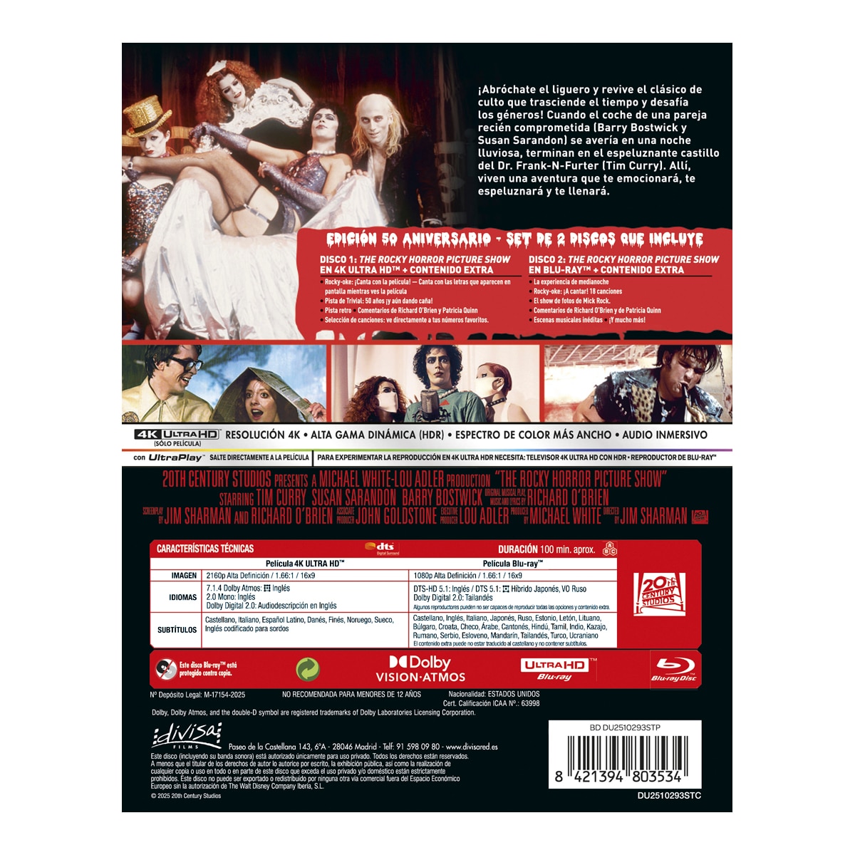 The Rocky Horror Picture Show (Edición Metálica 50 Aniversario) (4K Ultra HD + Blu-Ray) 3