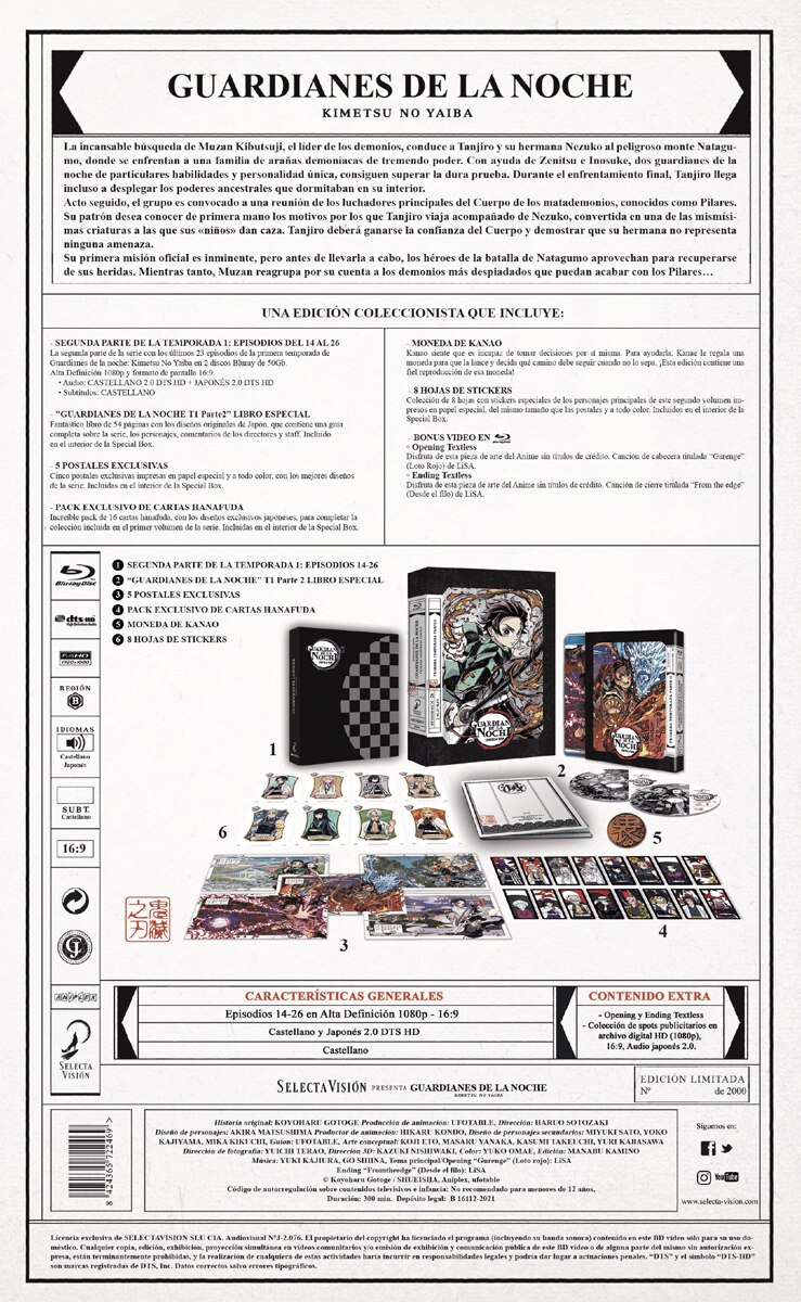 Guardianes de la noche: Kimetsu no yaiba. 1ª Temporada, Parte 2. Episoidos 14 a 26 (Blu-Ray) 2