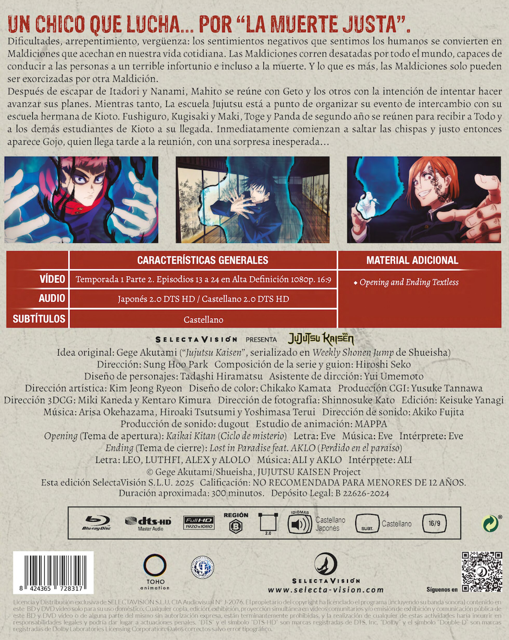 Jujutsu kaisen temporada 1 parte 2 episodios 13 a 24 (Blu-Ray) 3