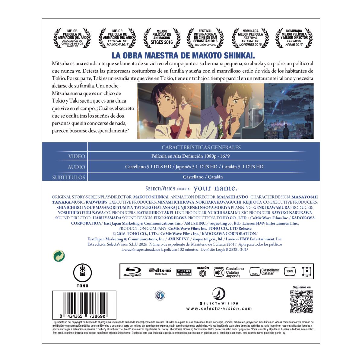 Your Name. Edición 2026 (Blu-Ray) 2
