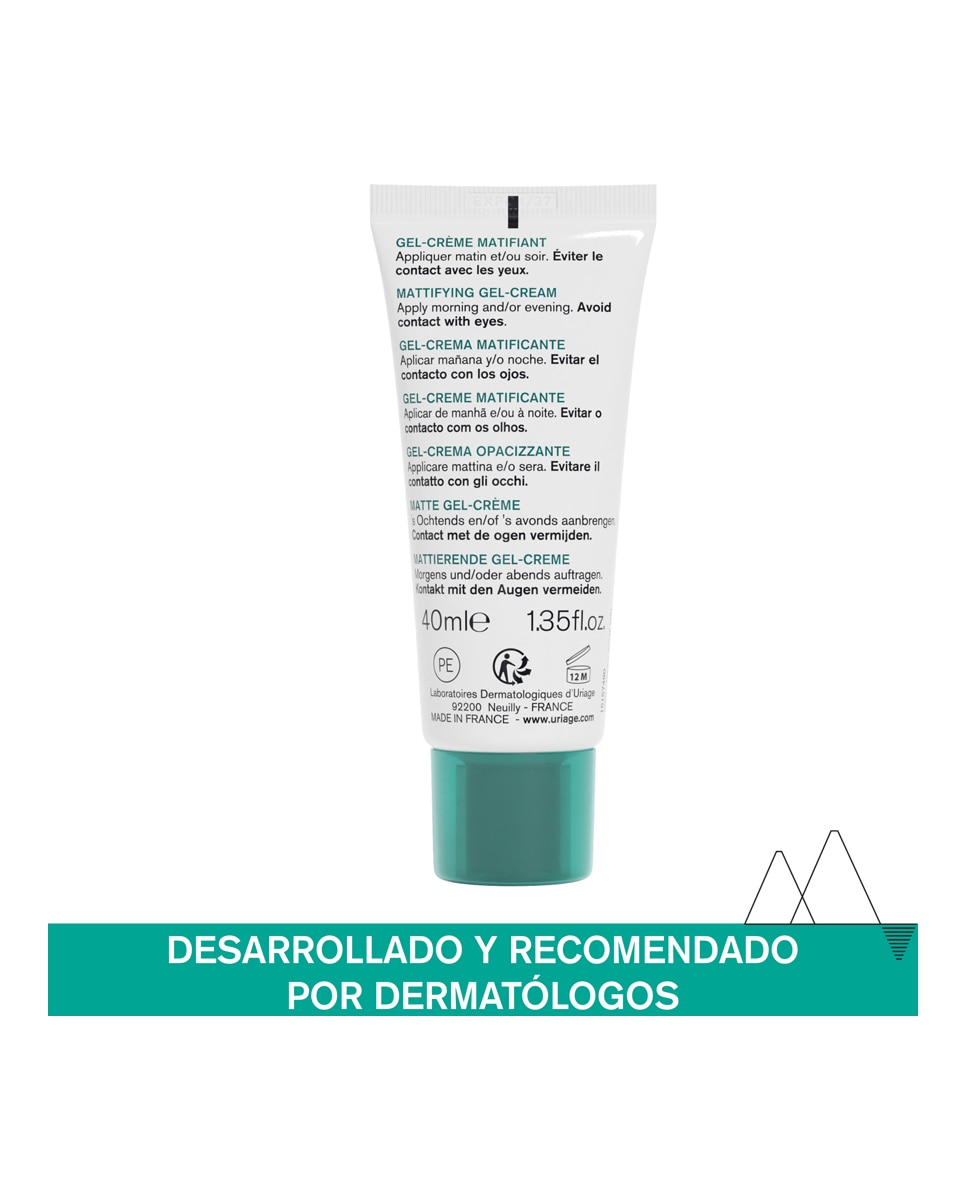 Imagen 3 de Mat' Gel-Crema Matificante Hyseac 40 ml Uriage - 40 ml