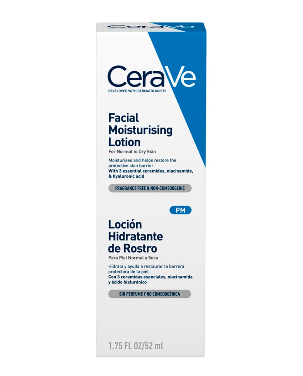 Loción Hidratante De Rostro Para Piel Normal y Seca Con Ácido Hialurónico Y Niacinamida Cerave - 52 ml 2