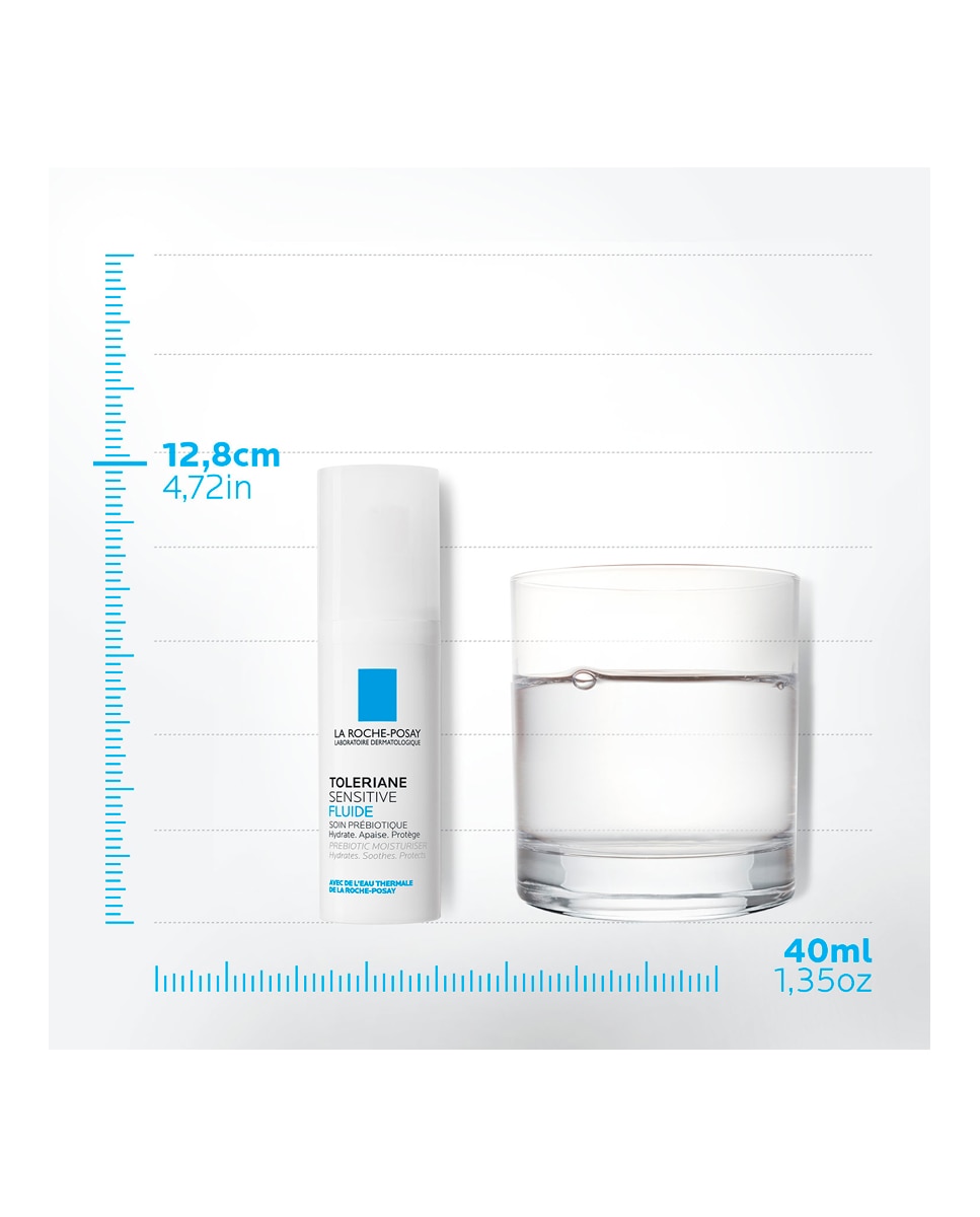 Fluido Toleriane Sensitive cuidado dermatológico hidratante prebiótico La Roche Posay - 40 ml 2