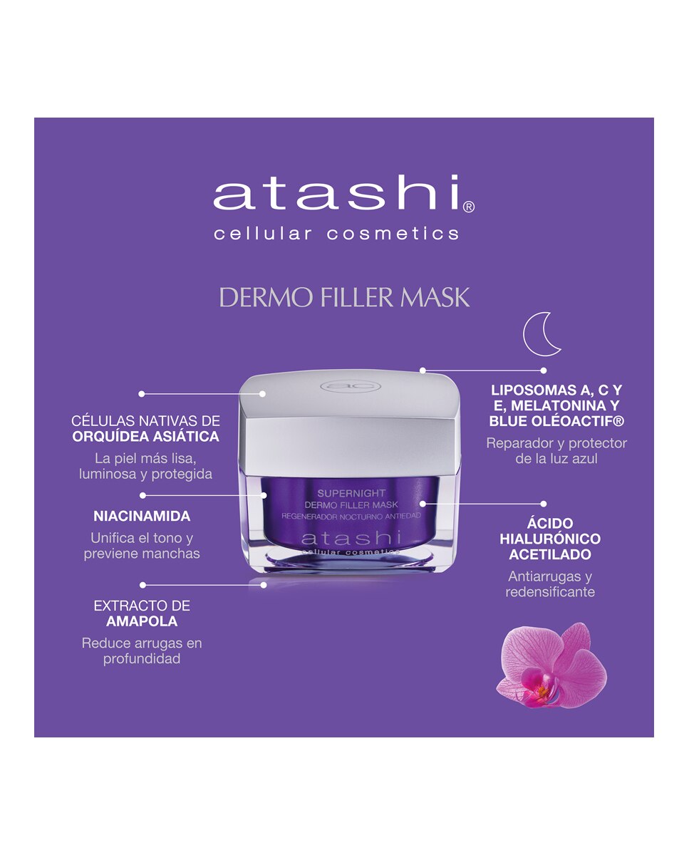 Regenerador Nocturno Antiedad Supernight Dermo Filler Mask Cellular Cosmetics Atashi - 50 ml 3