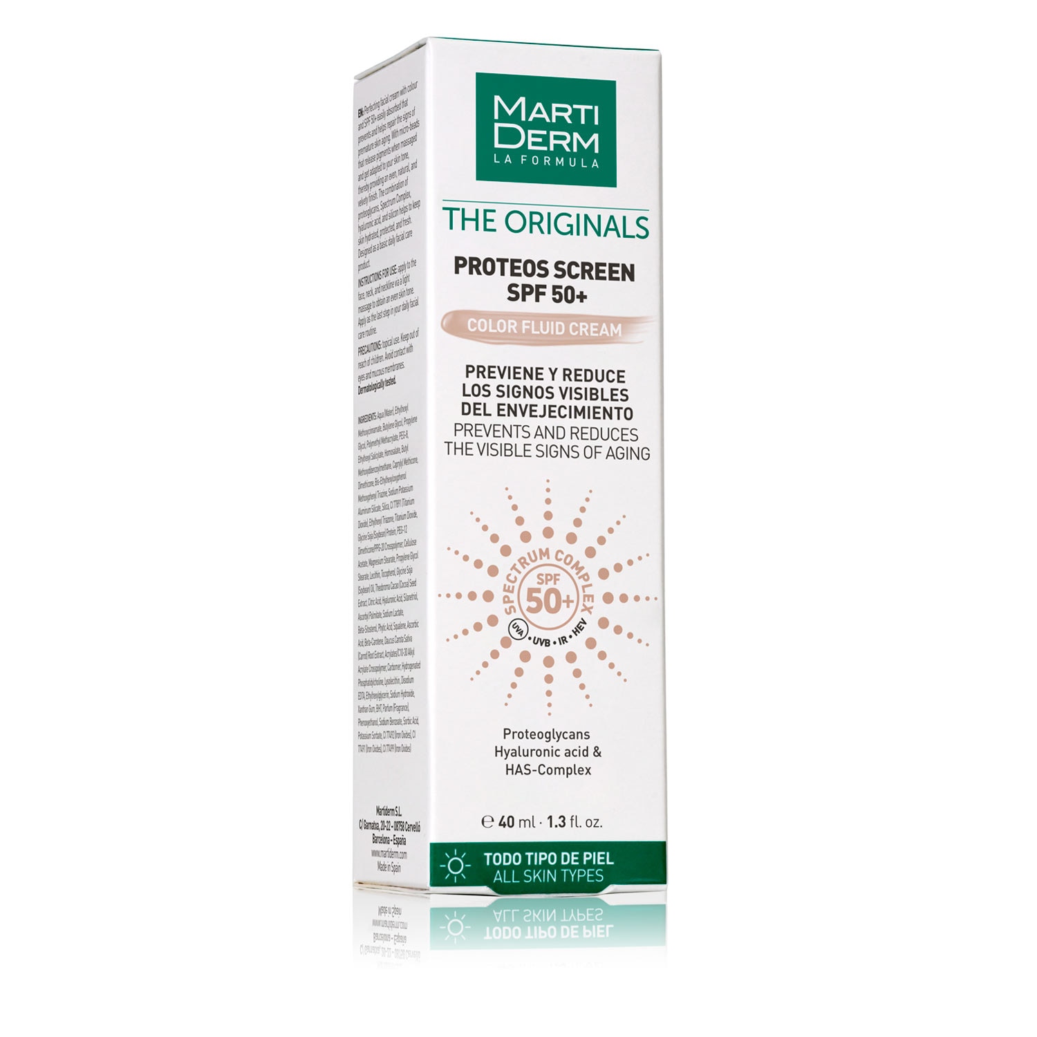 Protección solar facial Proteos Screen SPF 50+ Color Fluid Cream 40 ml MartiDerm - 40 ml 3