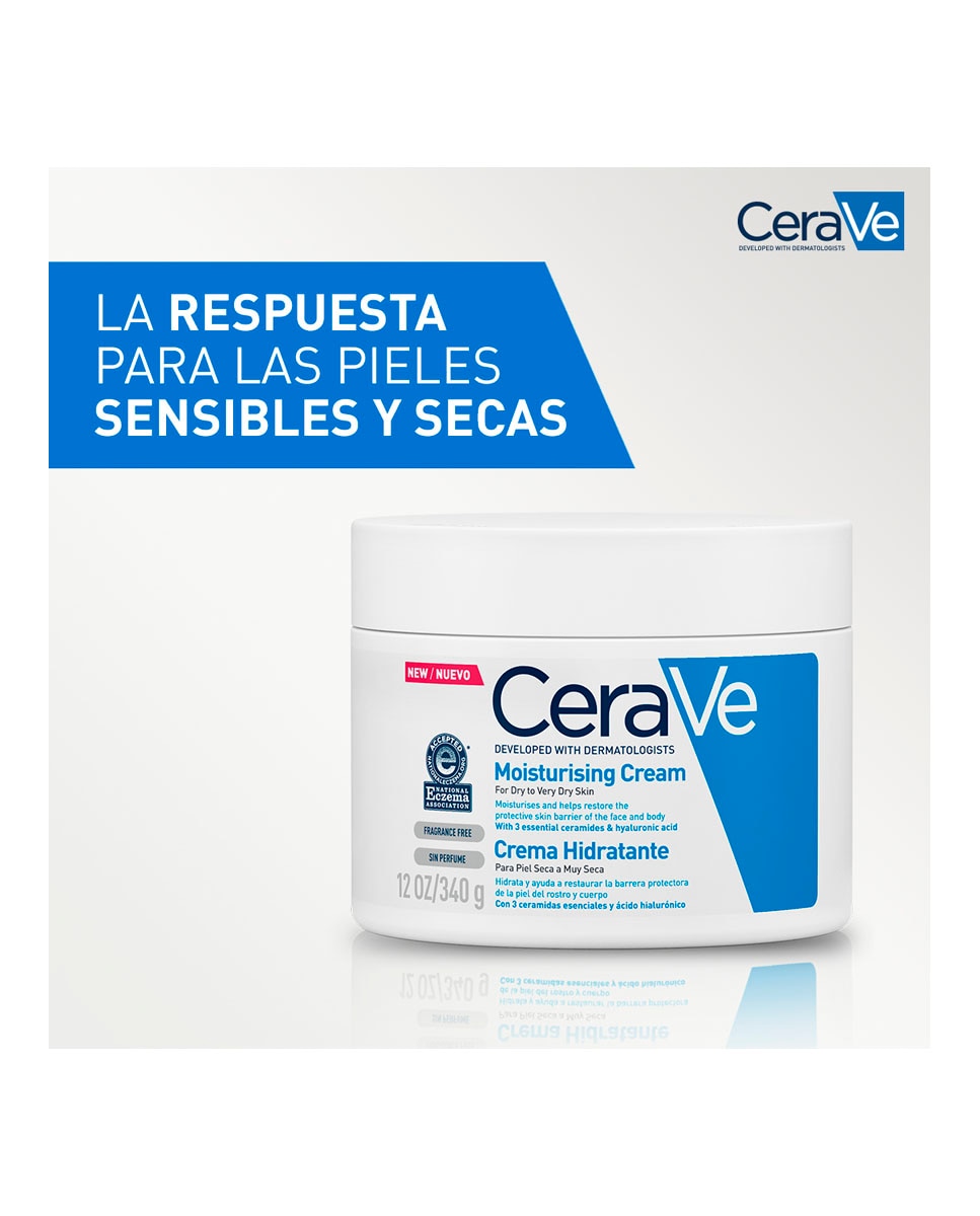 Crema Hidratante Facial y Corporal Con Ácido Hialurónico 340 g Cerave - 340 g 10