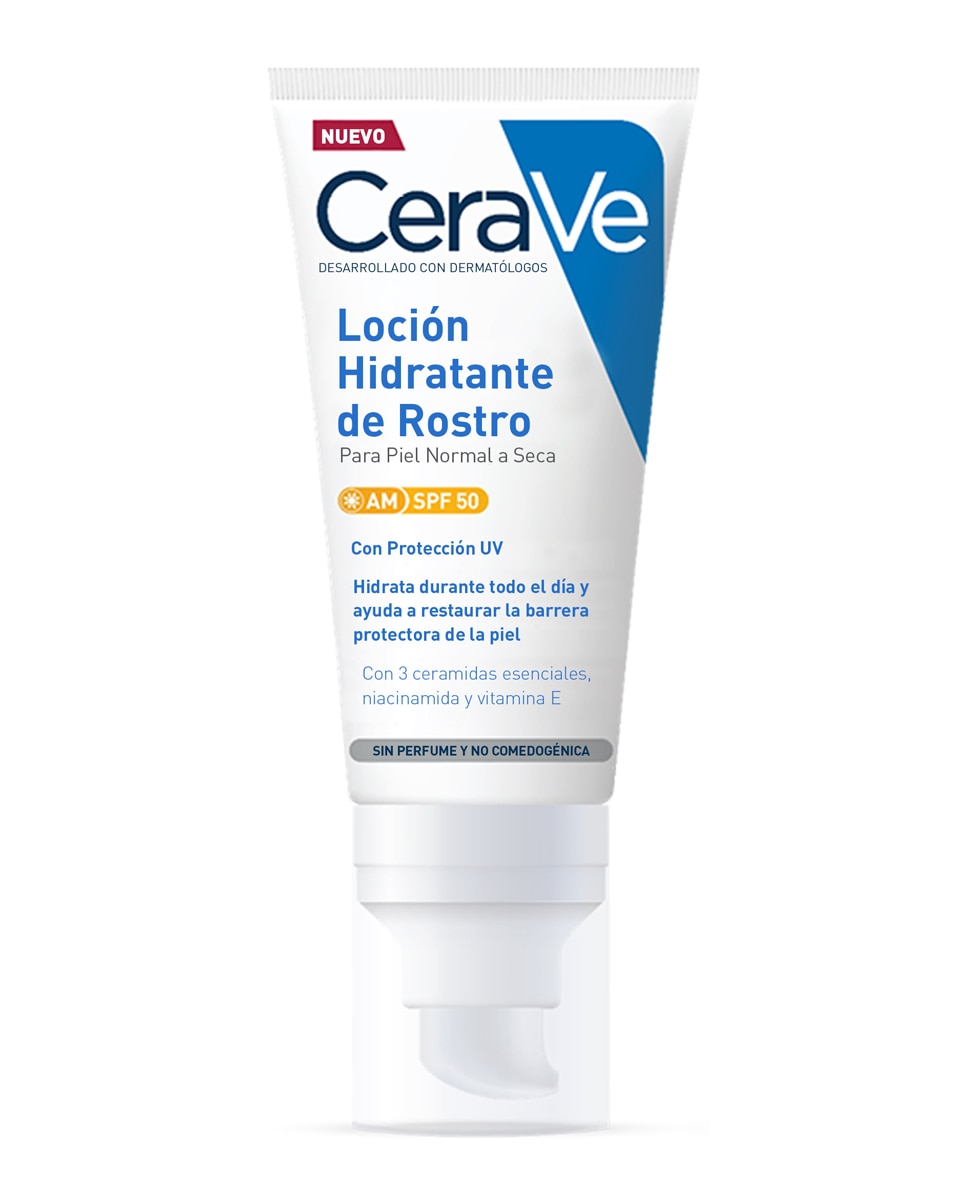 Loción Hidratante Facial Spf50 Para Pieles Normales Y Secas Con Alta Protección Uvb/Uva 52 ml Cerave - 50 ml 1