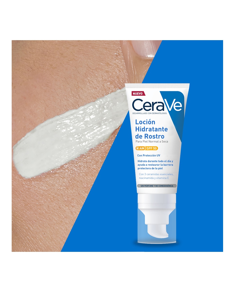 Loción Hidratante Facial Spf50 Para Pieles Normales Y Secas Con Alta Protección Uvb/Uva 52 ml Cerave - 50 ml 4