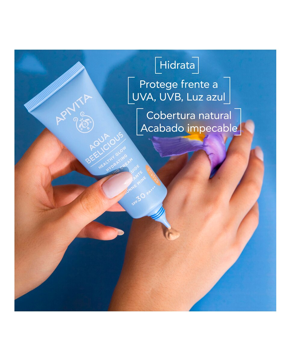 Crema iluminadora hidratante con color Aqua Beelicious Healthy Glow SPF30 Apivita - 40 ml 4
