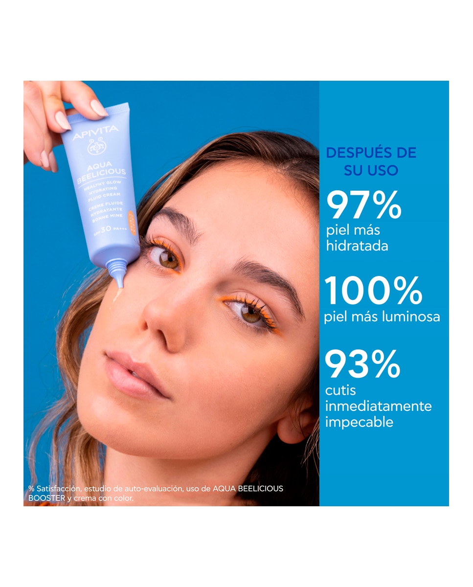 Crema iluminadora hidratante con color Aqua Beelicious Healthy Glow SPF30 Apivita - 40 ml 7