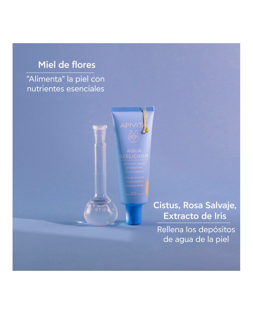 Crema iluminadora hidratante con color Aqua Beelicious Healthy Glow SPF30 Apivita - 40 ml 8