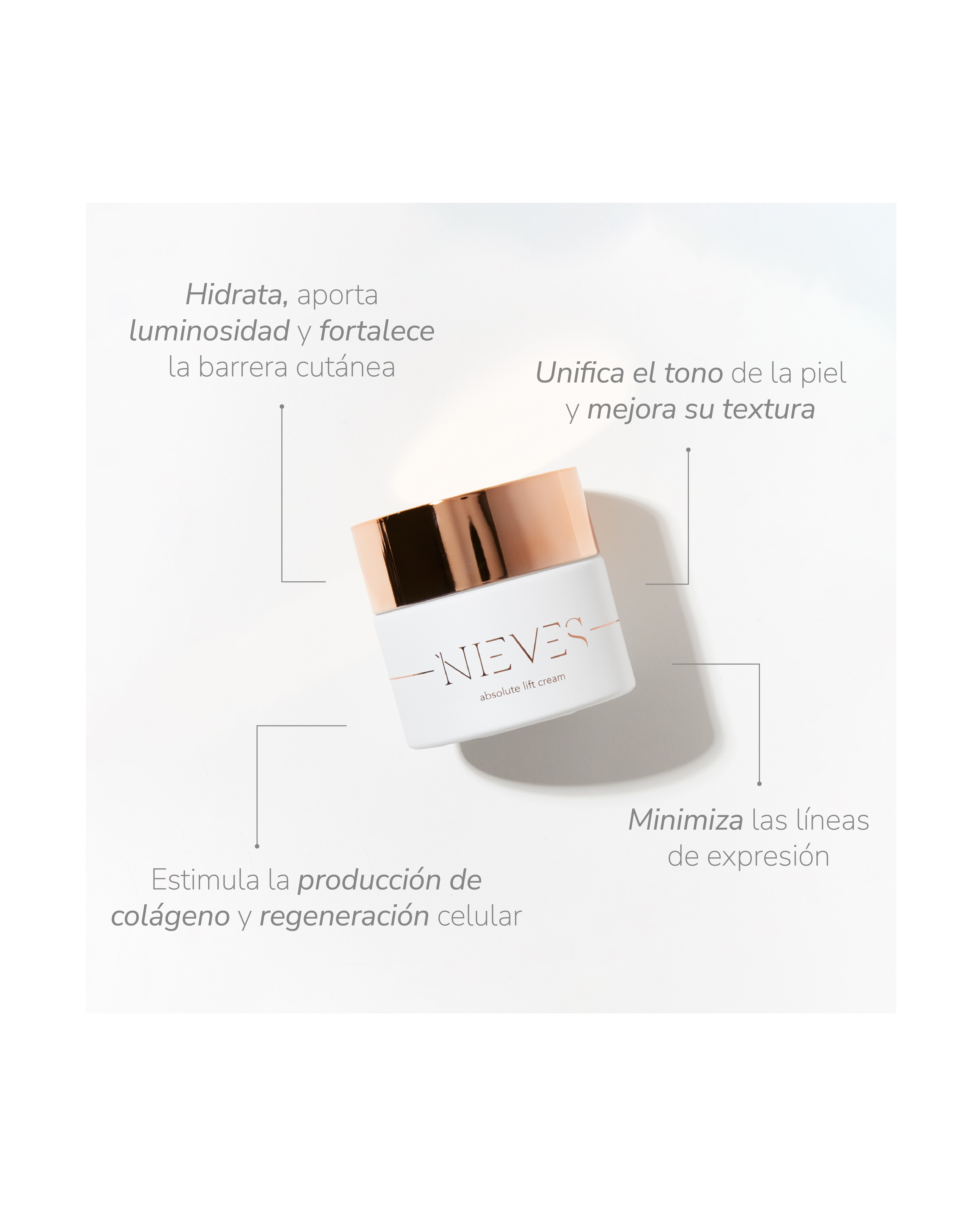 Crema facial reafirmante Absolute Lift Cream 50ml NIEVES by Nieves