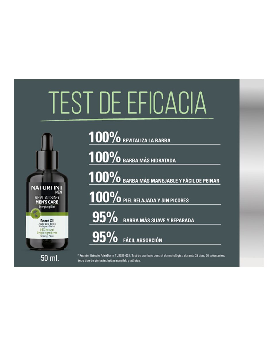 Aceite Barba Nutritivo Energizante Naturtint Men - 50 ml 6