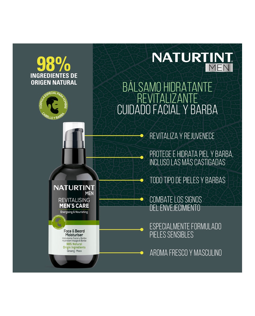 Hidratante Facial Rostro Barba 200 ml Naturtint Men - 200 ml 3