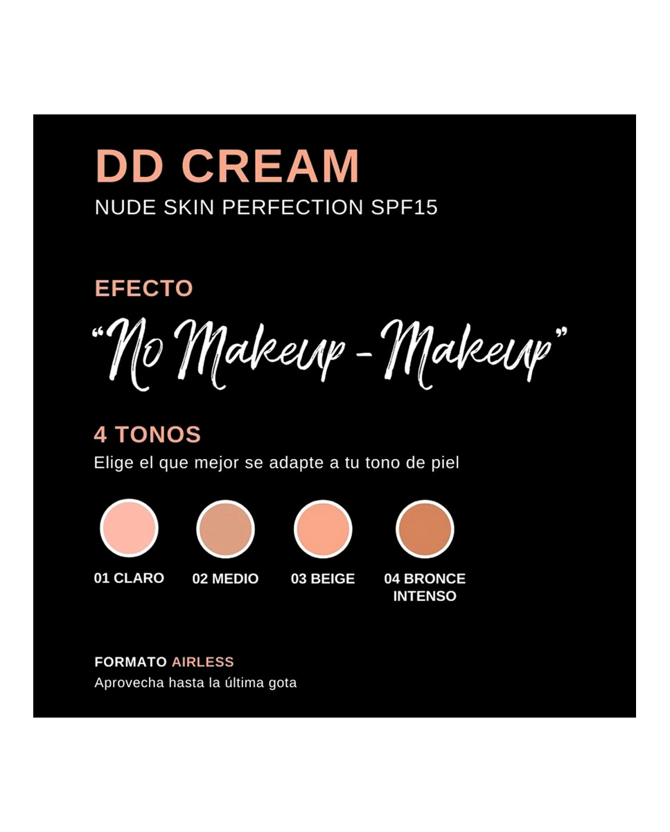 DD Cream Nude Skin Perfection SPF15 Atashi - Medio 50 ml Medio-3