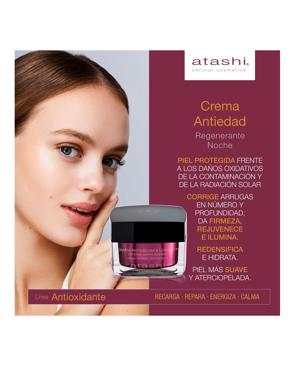 Crema Antioxidante Antiedad Regenerante Noche Atashi - 50 ml 2