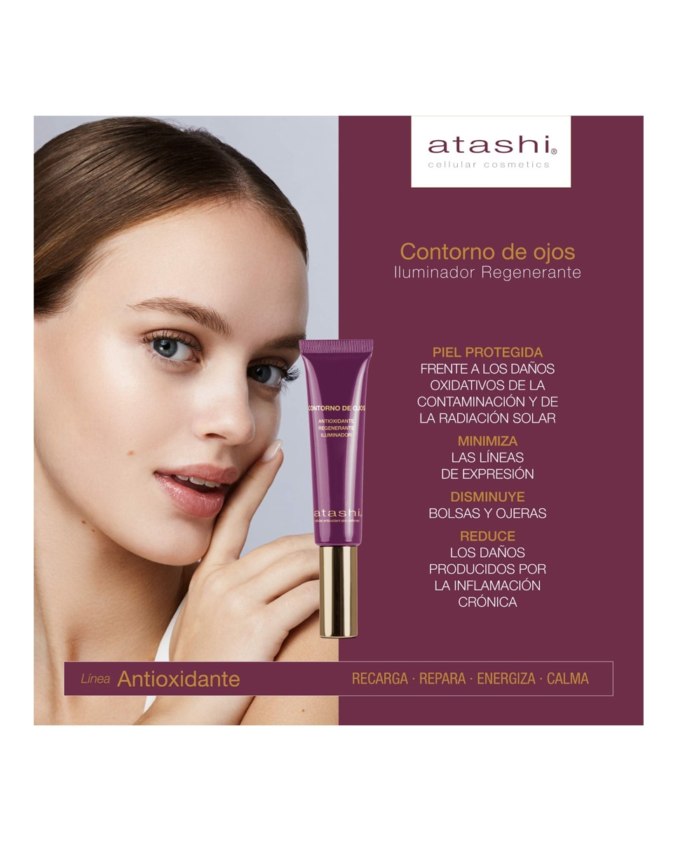 Contorno de ojos iluminador Antioxidante Longévité Atashi - 15 ml 2