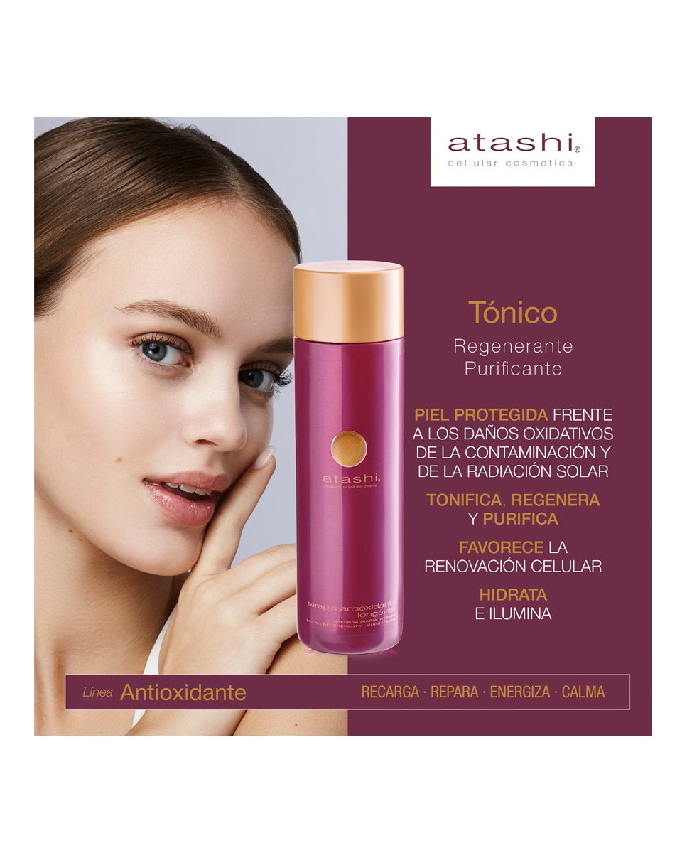 Tónico Antioxidante Longetive Regenerante Purificante Atashi - 250 ml 2