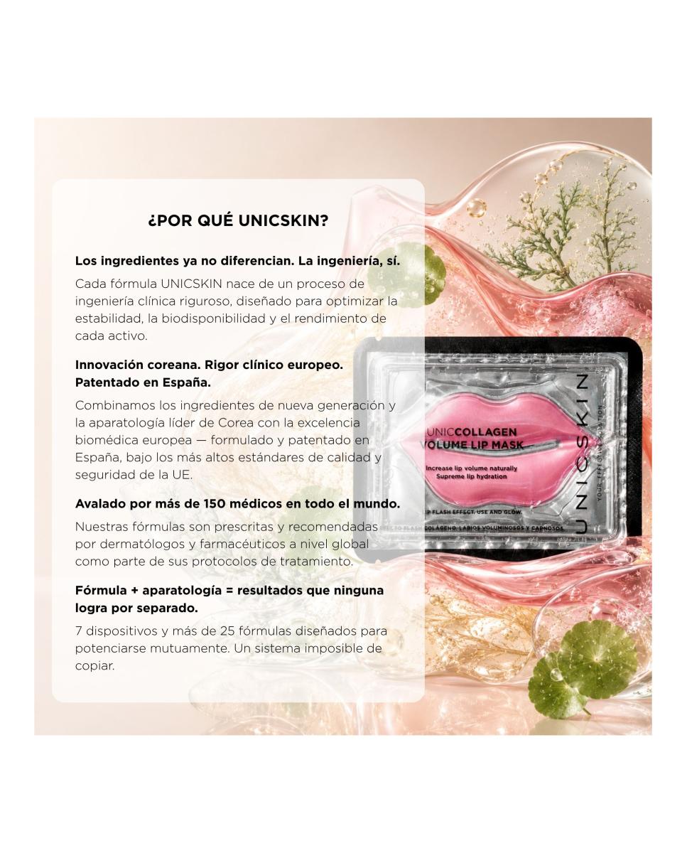 Uniccollagen Volume Lip Mask 5X1 Parches De Colágeno Vegano Efecto Flash 3