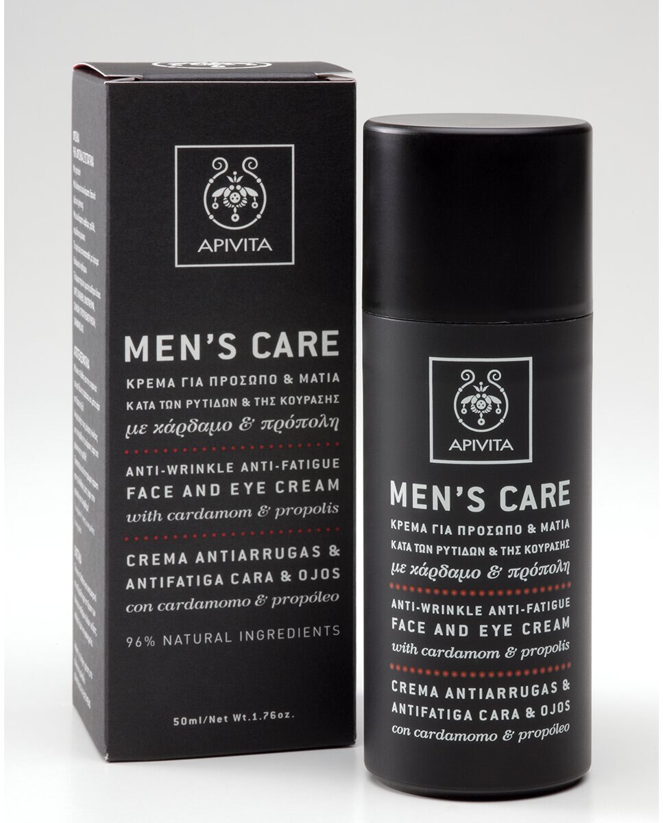 Crema Antiarrugas & Antifatiga facial/ojos con Cardomomo & Propóleo Men's Care Apivita - 50 ml 2
