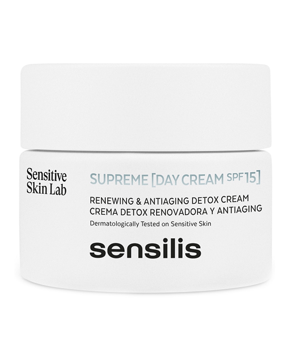 Sensilis - Crema de día Sensilis Supreme SPF15+ Detox renovadora y antiaging 50 ml Sensilis.