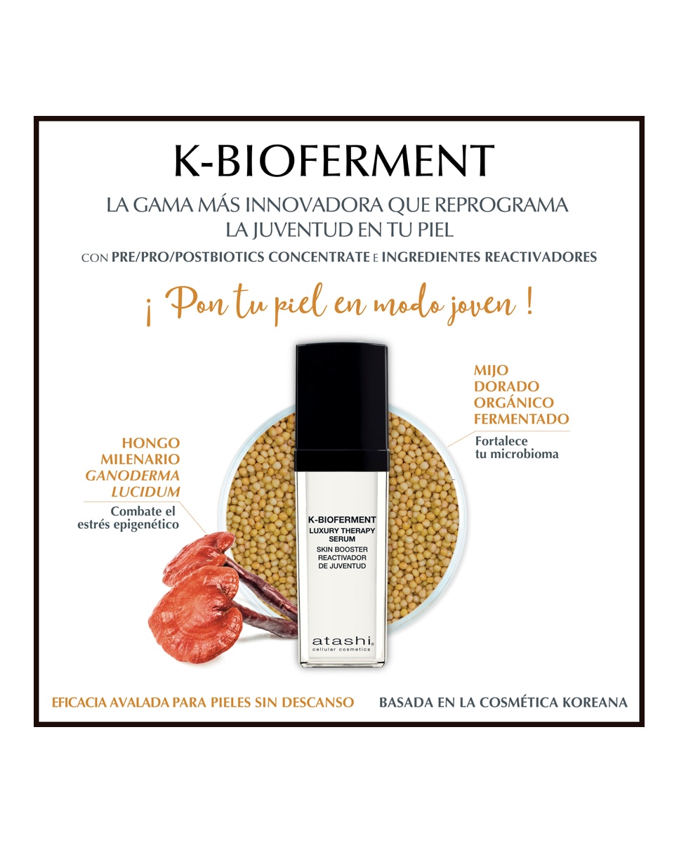 Sérum Facial Pretratamiento Antiedad K-Bioferment Luxury Teraphy Atashi - 30 ml 2