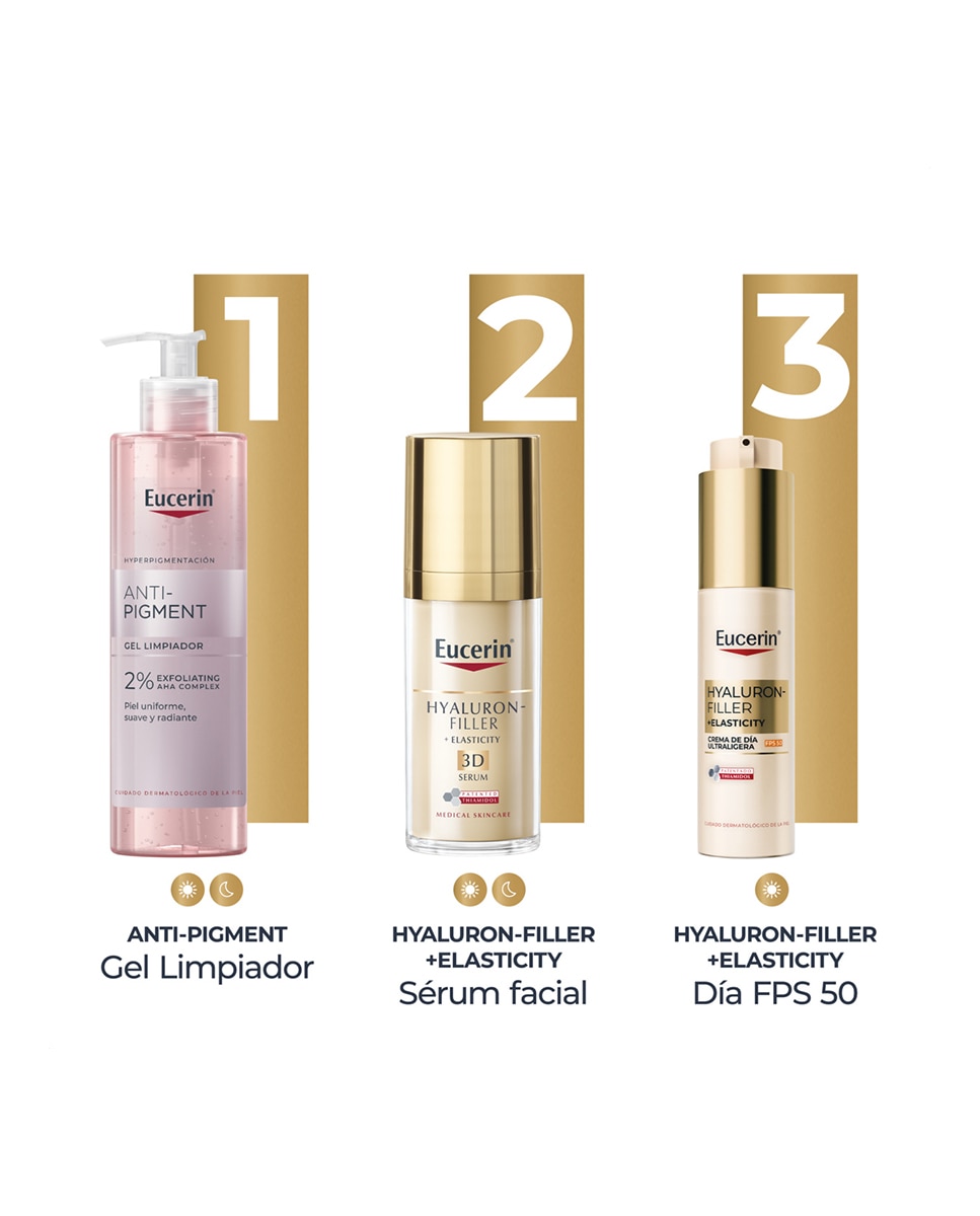 Crema de día Ultraligera FPS50 Hyaluron-filler + Elasticity 50ML Eucerin 10
