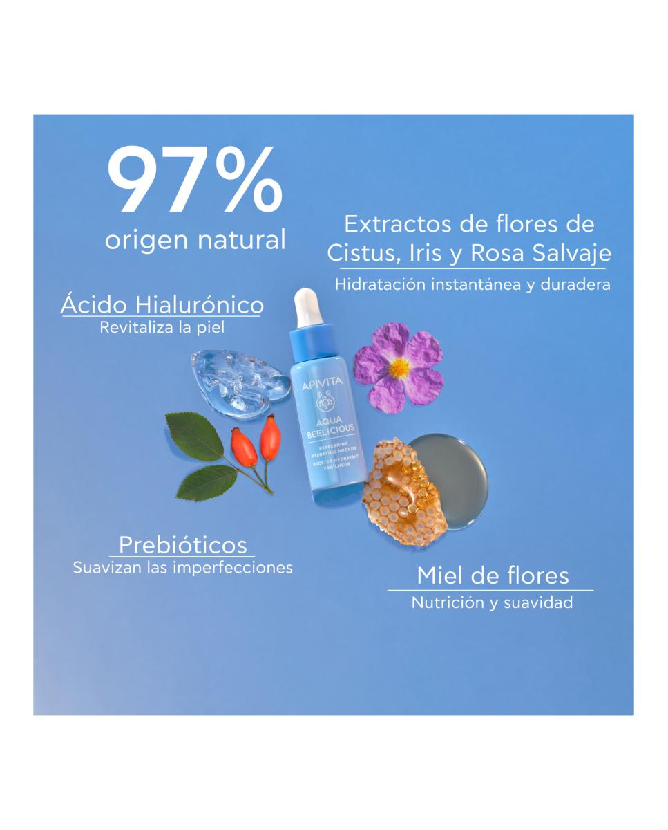 Imagen 3 de Booster Hidratante Y Refrescante Aqua Beelicious 30 Ml Apivita - 30 ml
