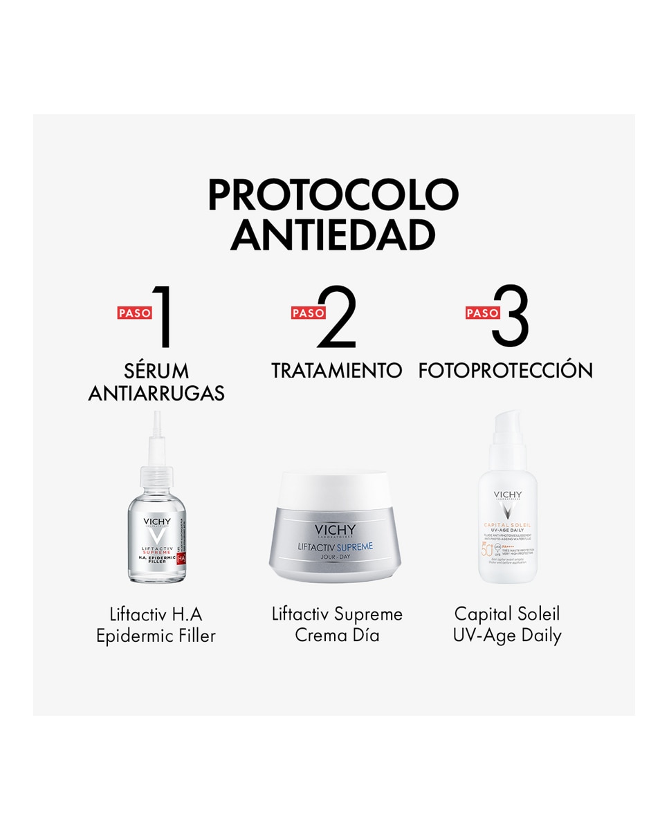 Imagen 9 de Sérum Antiarrugas Rostro y Ojos Ácido Hialurónico Liftactiv Supreme H.A. Epidermic Filler 30 ml Vichy - 30 ml