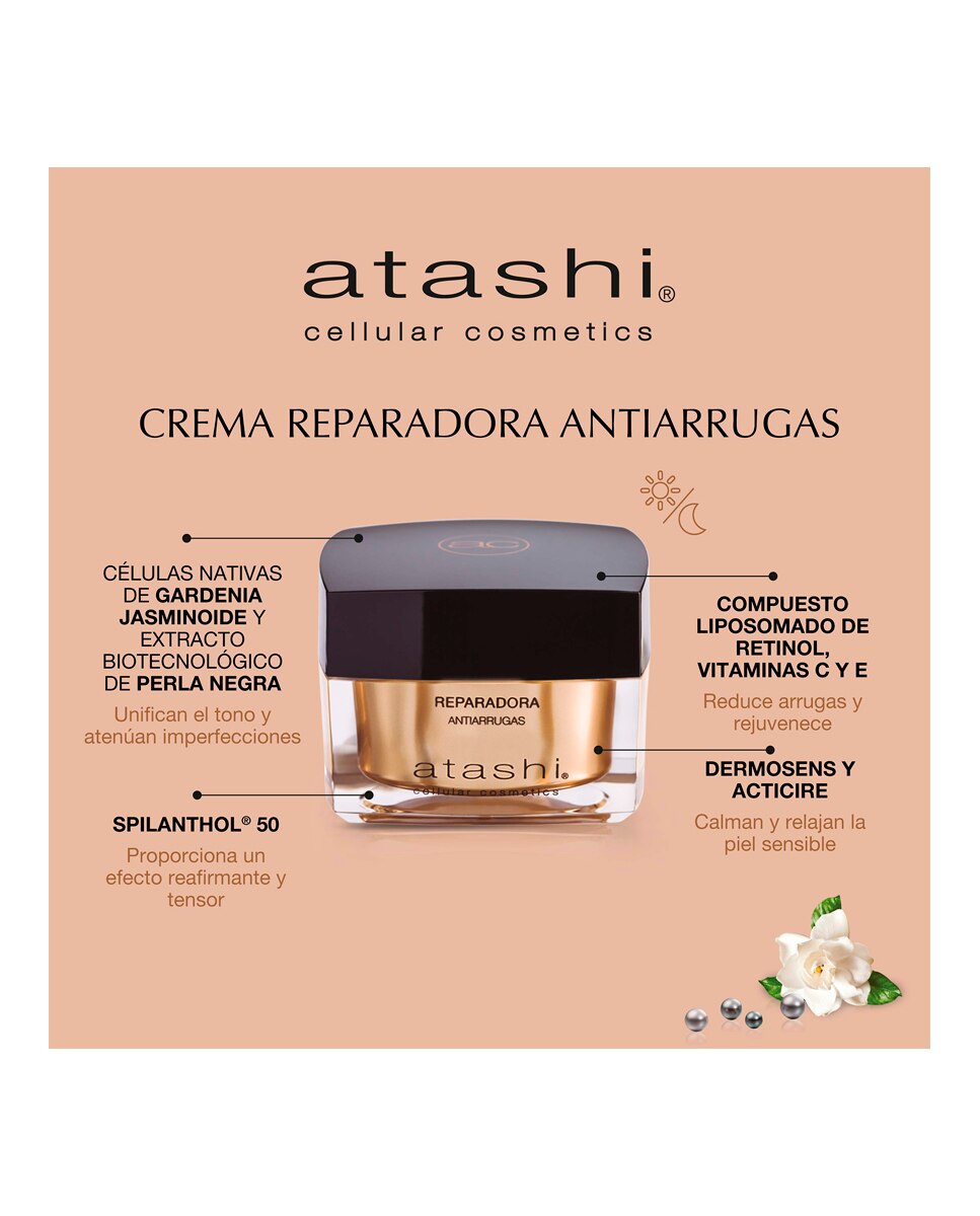 Crema Cellular Antiedad Reparadora Antiarrugas Atashi - 50 ml 3