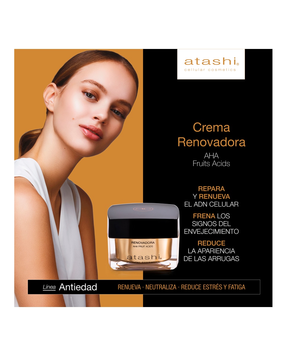 Crema Cellular Renovadora Antiedad Aha Fruit Acids Ácido Glicólico 50 ml Atashi - 50 ml 2