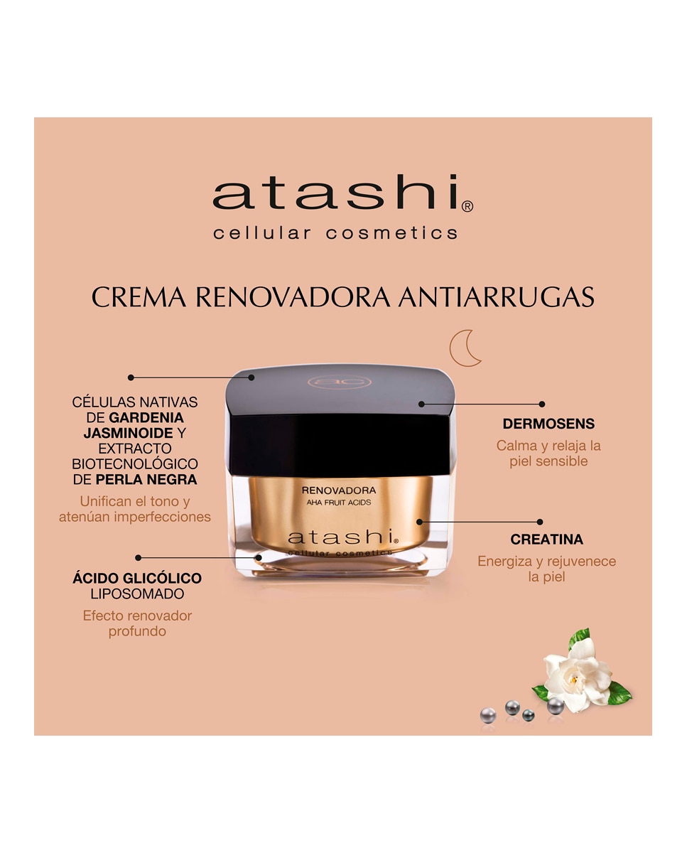 Crema Cellular Renovadora Antiedad Aha Fruit Acids Ácido Glicólico 50 ml Atashi - 50 ml 3