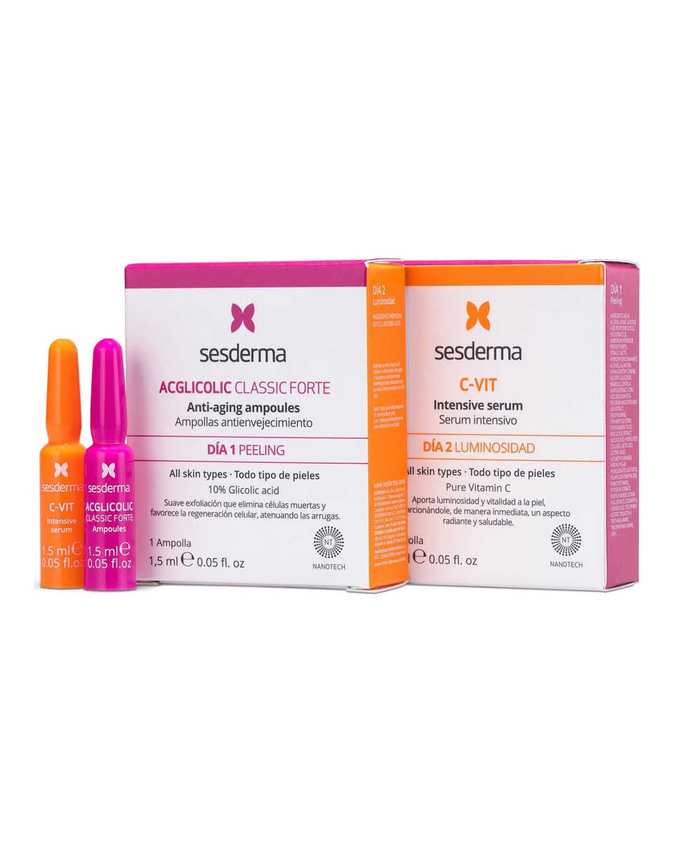 Ampollas Acglicolic + C-Vit Flash Peeling + Luminosidad Sesderma 1