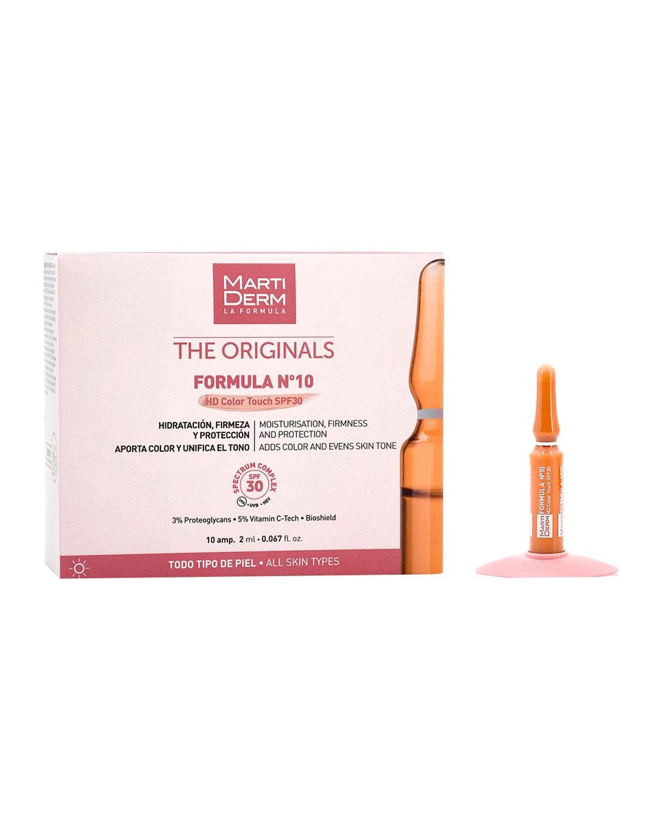 10 Ampollas Formula Nº10 HD Color Touch SPF30 The Originals MartiDerm