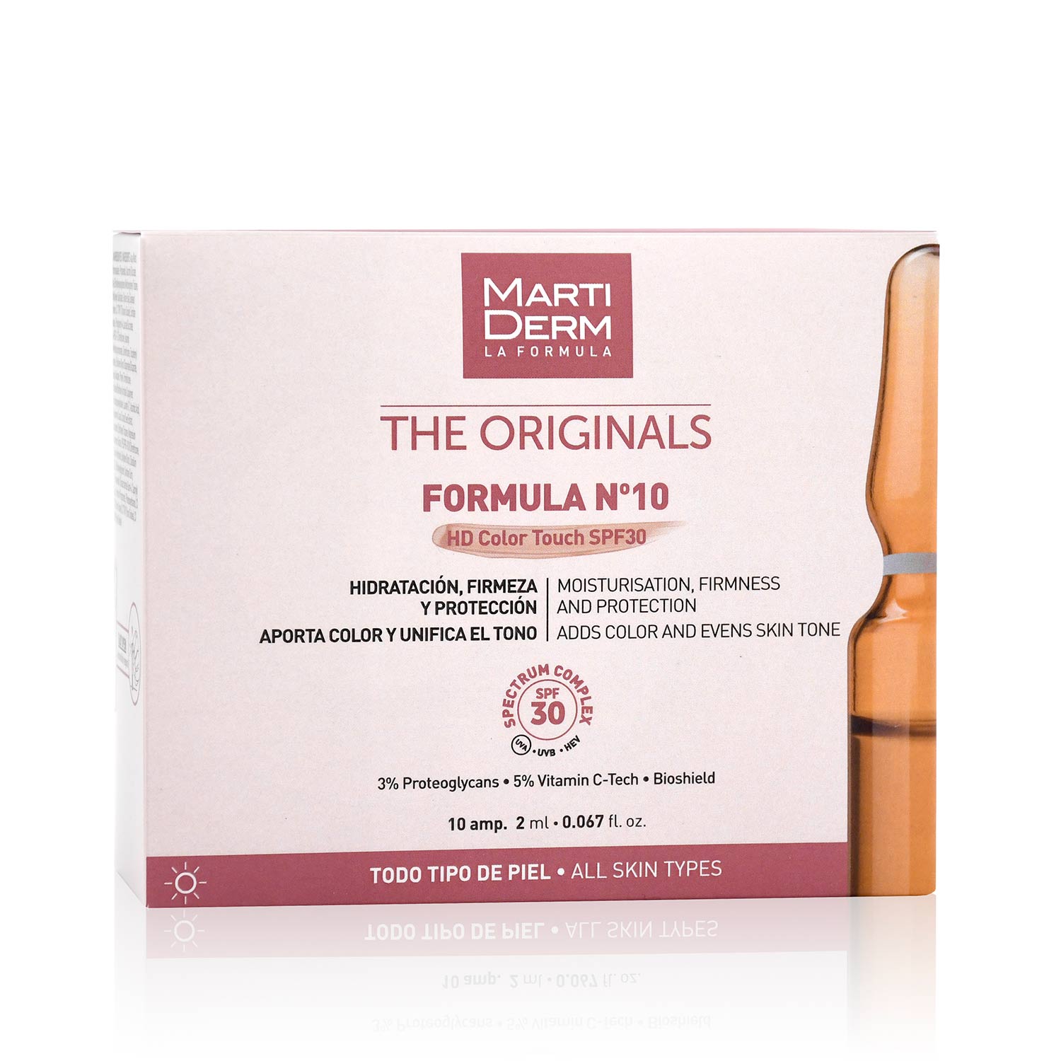 10 Ampollas Formula Nº10 HD Color Touch SPF30 The Originals MartiDerm 3