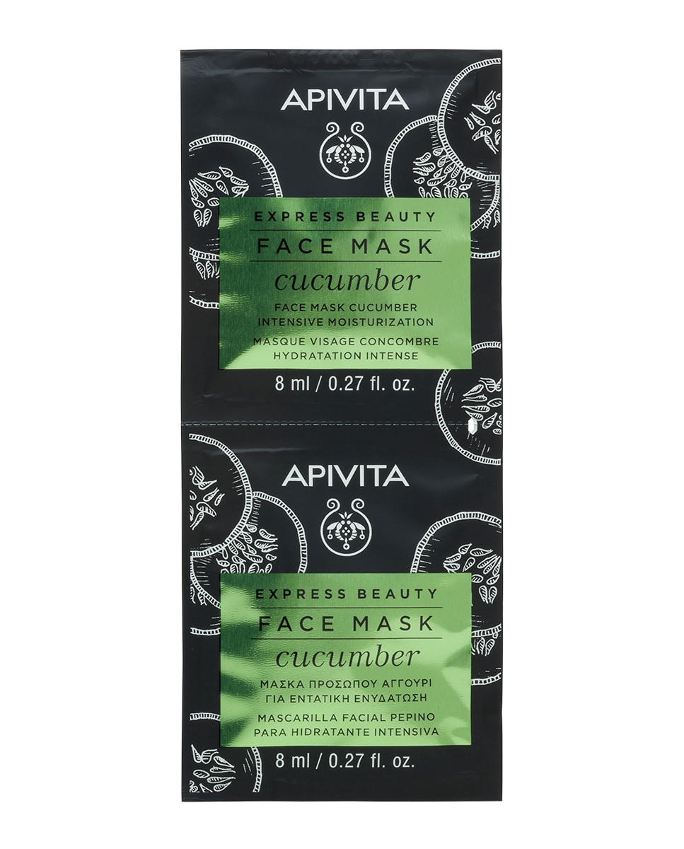 Mascarilla Facial Pepino Hidratante Intensiva Express Beauty 2*8 Ml Apivita 1