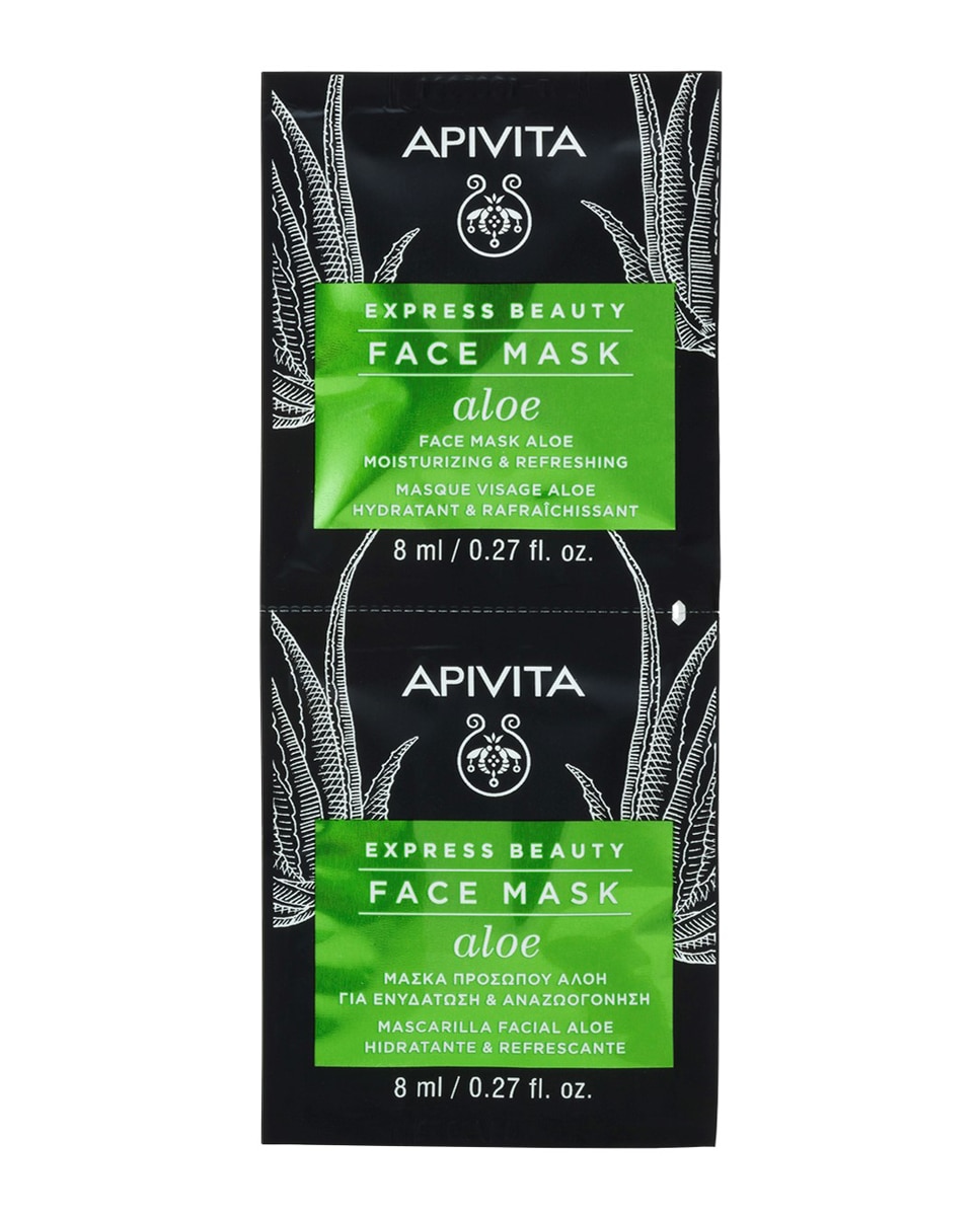 Apivita - Mascarilla Facial Aloe Hidratante Y Refrescante Express Beauty 2*8 Ml Apivita.