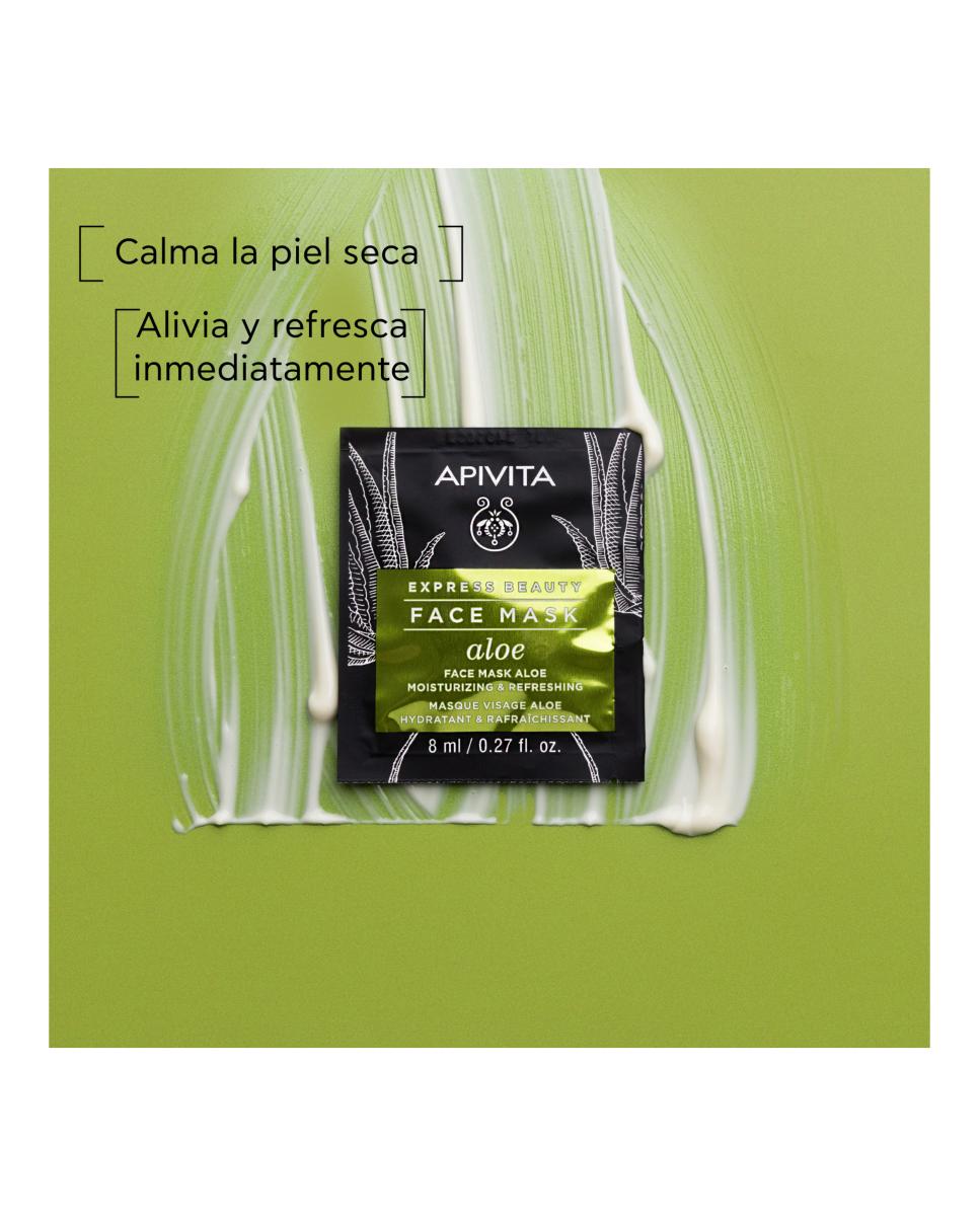 Mascarilla Facial Aloe Hidratante Y Refrescante Express Beauty 2*8 Ml Apivita 3