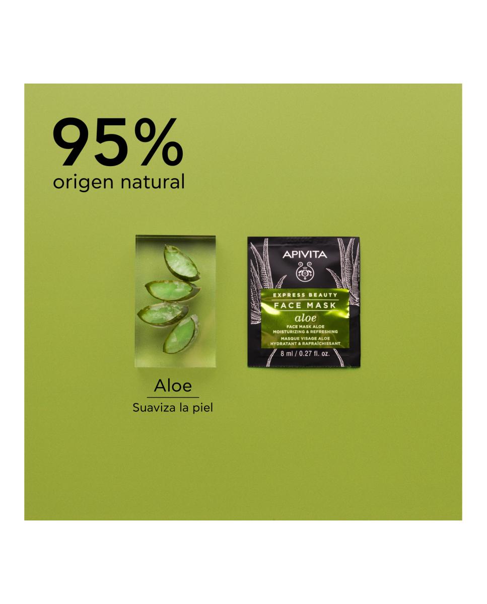 Mascarilla Facial Aloe Hidratante Y Refrescante Express Beauty 2*8 Ml Apivita 4