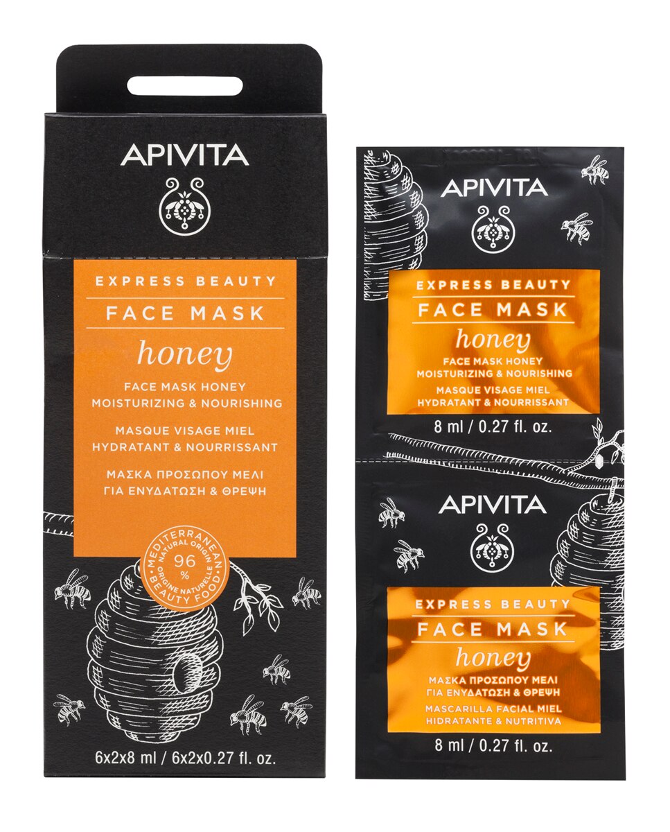 Mascarilla Facial Miel Hidratante Y Nutritiva Express Beauty 2*8 Ml Apivita 2