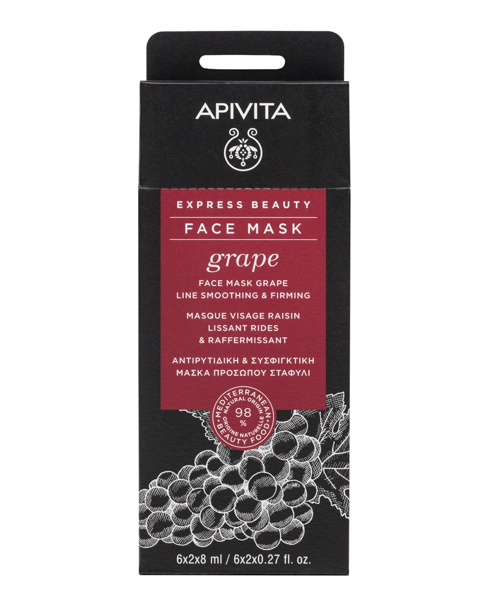 Imagen 1 de Mascarilla Facial Uva Antiarru Gas Express Beauty 2*8 Ml Apivita