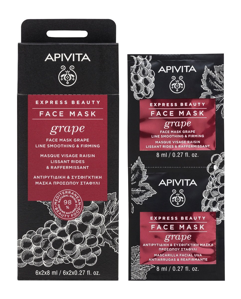 Imagen 2 de Mascarilla Facial Uva Antiarru Gas Express Beauty 2*8 Ml Apivita