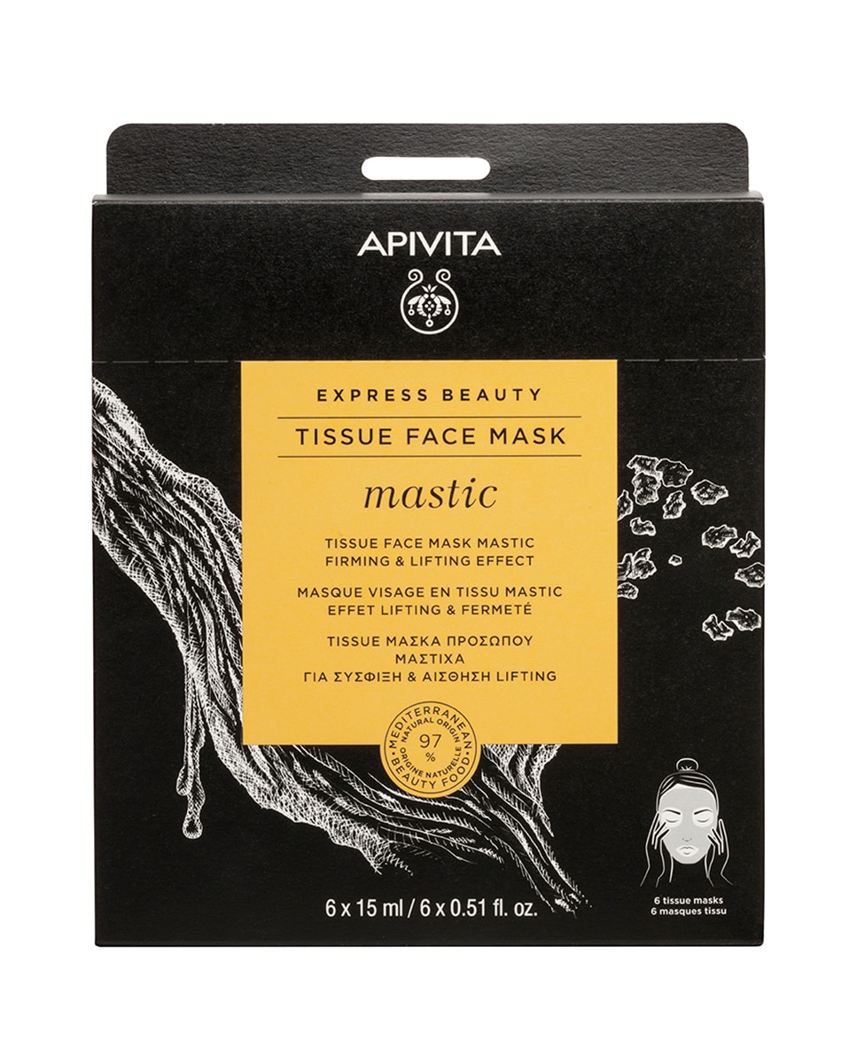 Mascarilla Facial De Tejido Mástique Reafirmante Y Efecto Liftin G Express Sheet 6*15 Ml Apivita - 15 ml 1